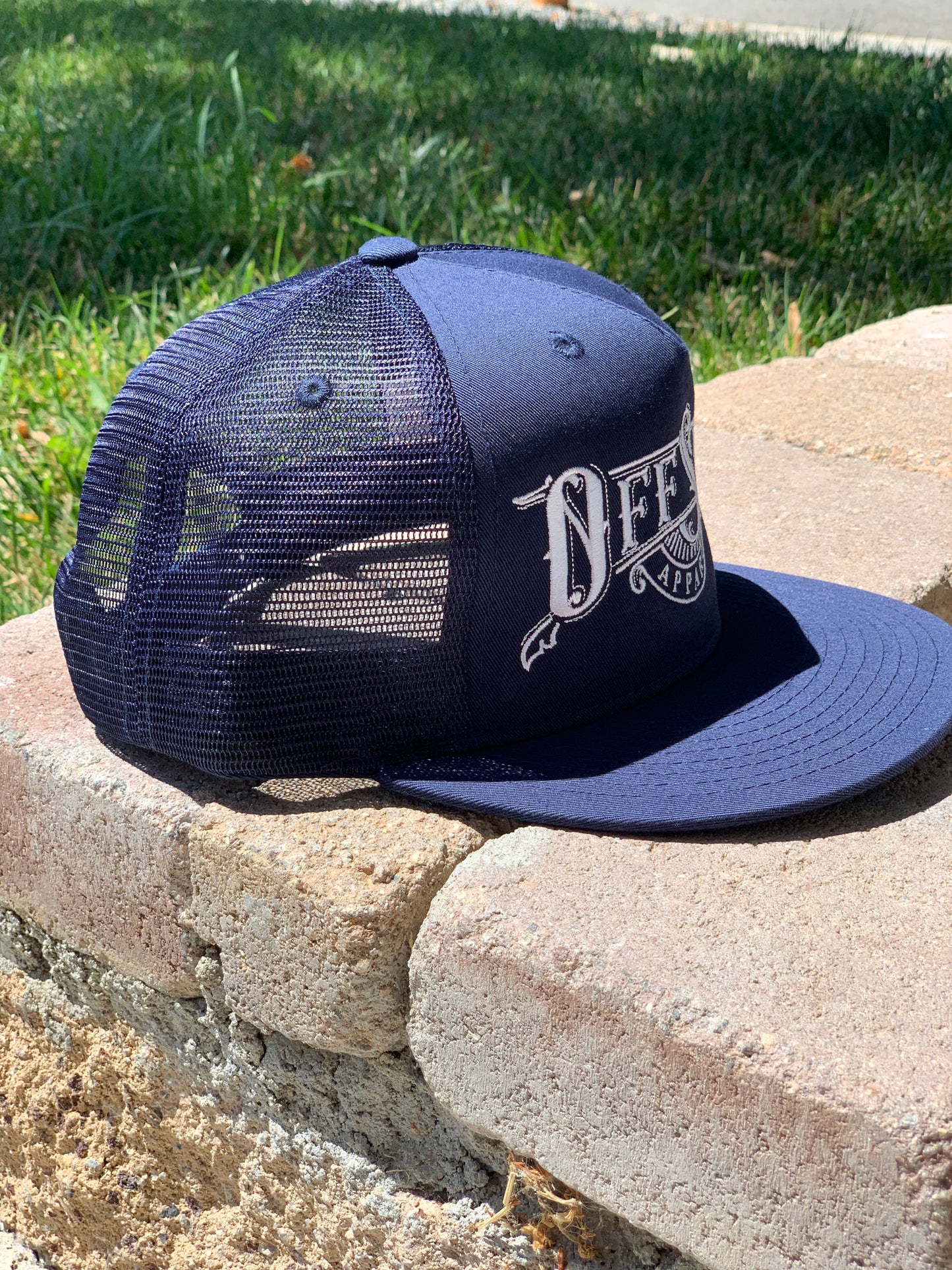 Navy and White Off Shift Trucker Hat