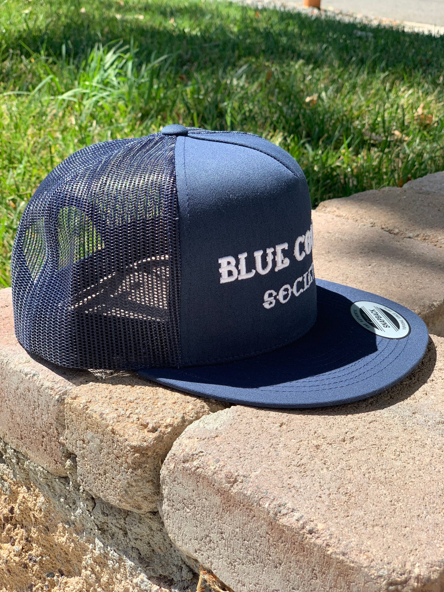 Navy and White Blue Collar Society Tucker Hat