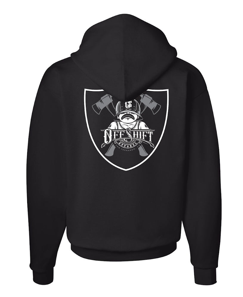 Off Shift Nation Black, White, and Grey Hoodie