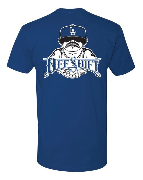 Off Shift We Love LA Blue and White Unisex T-shirt