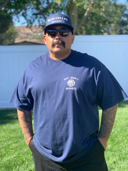 Off Shift Navy and White Praying Hands T-Shirt