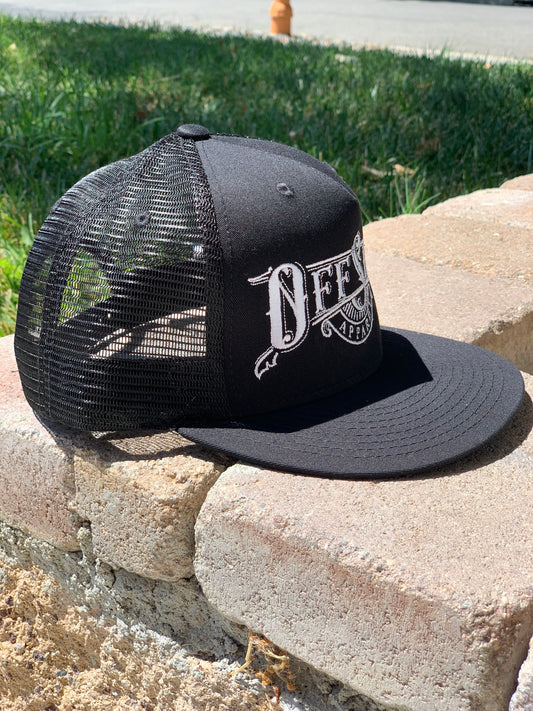Black and White Off Shift Trucker Hat