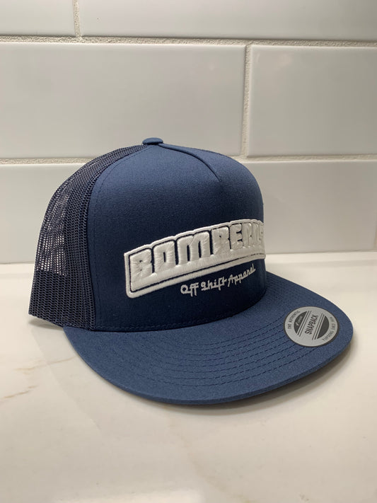 Navy and White Bomberos Trucker Hat