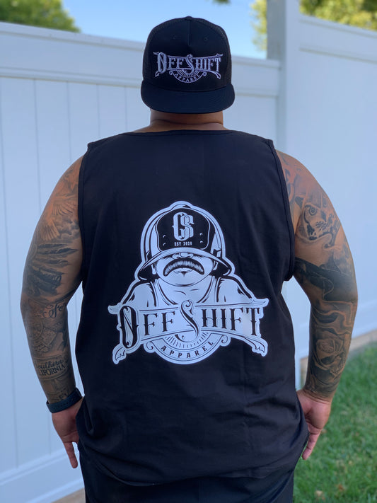 Black and White Off Shift Tank Top
