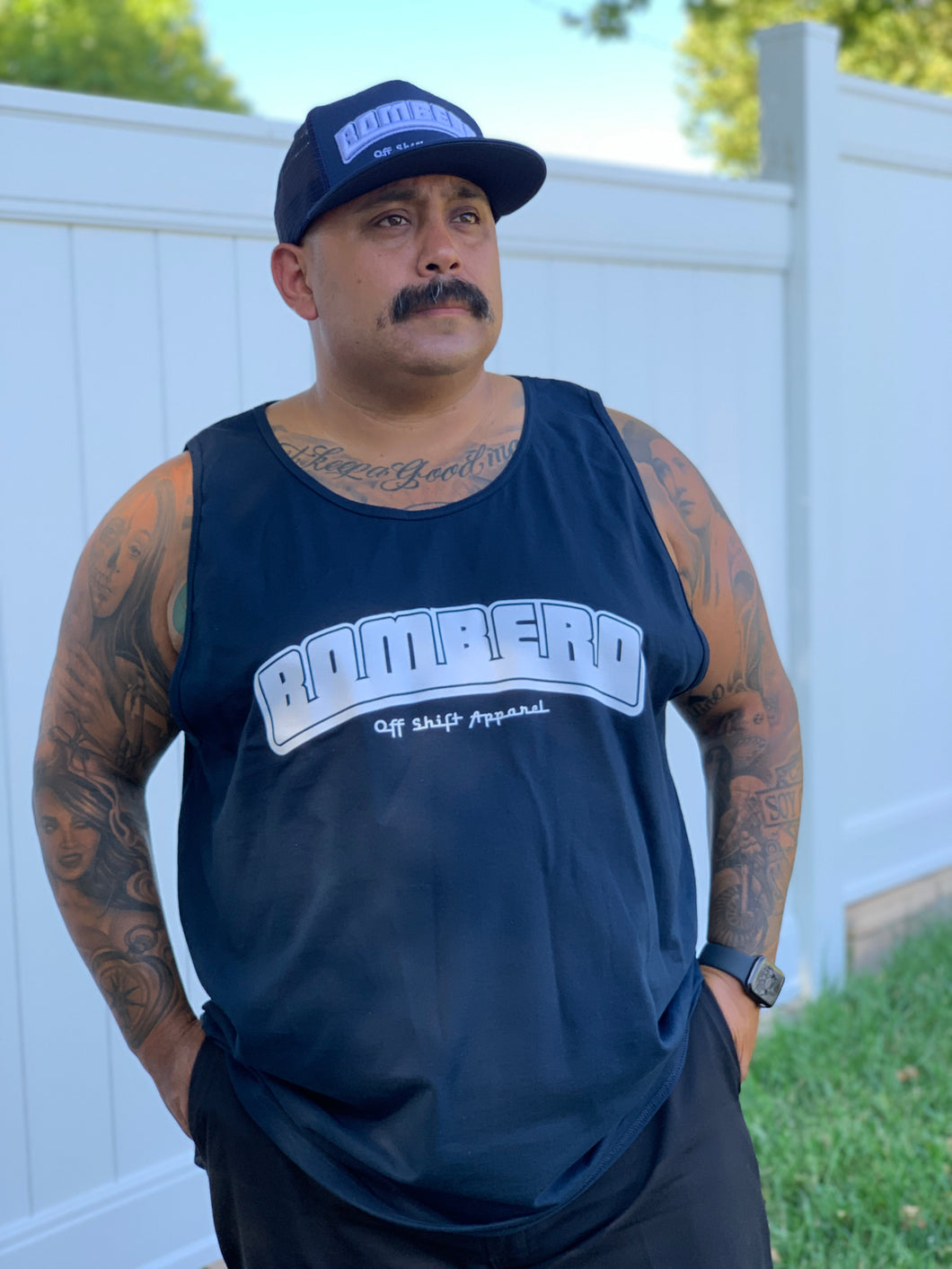 Off Shift Navy and White Bombero Tank Top