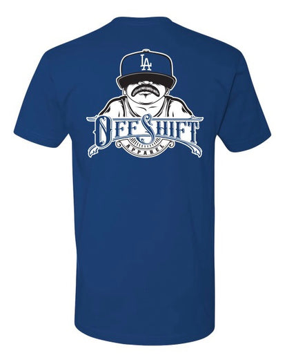 Off Shift We Love LA Blue and White Unisex T-shirt