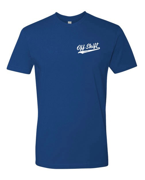 Off Shift We Love LA Blue and White Unisex T-shirt