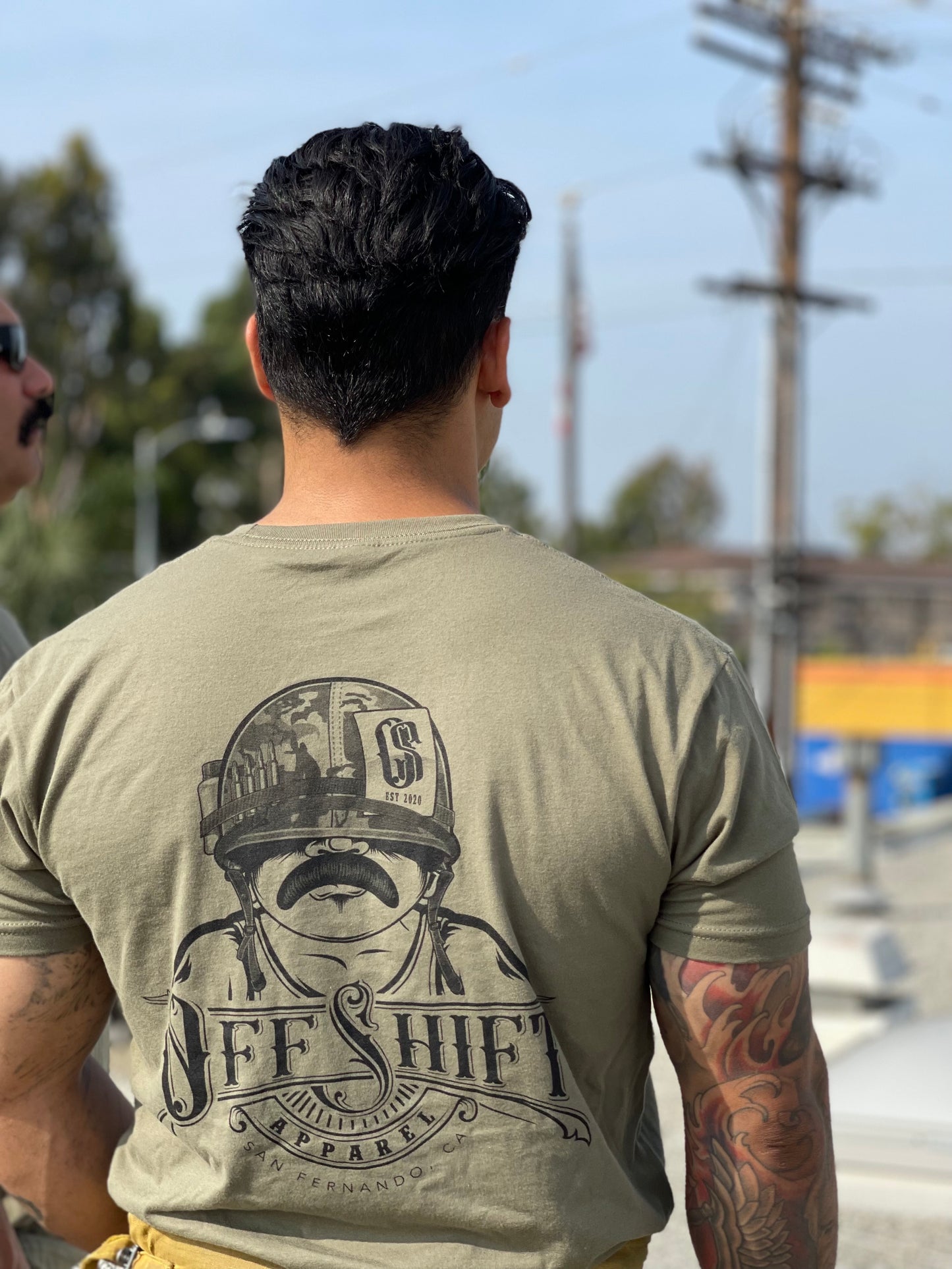 Off Shift Live Free Green and Black Unisex T-shirt