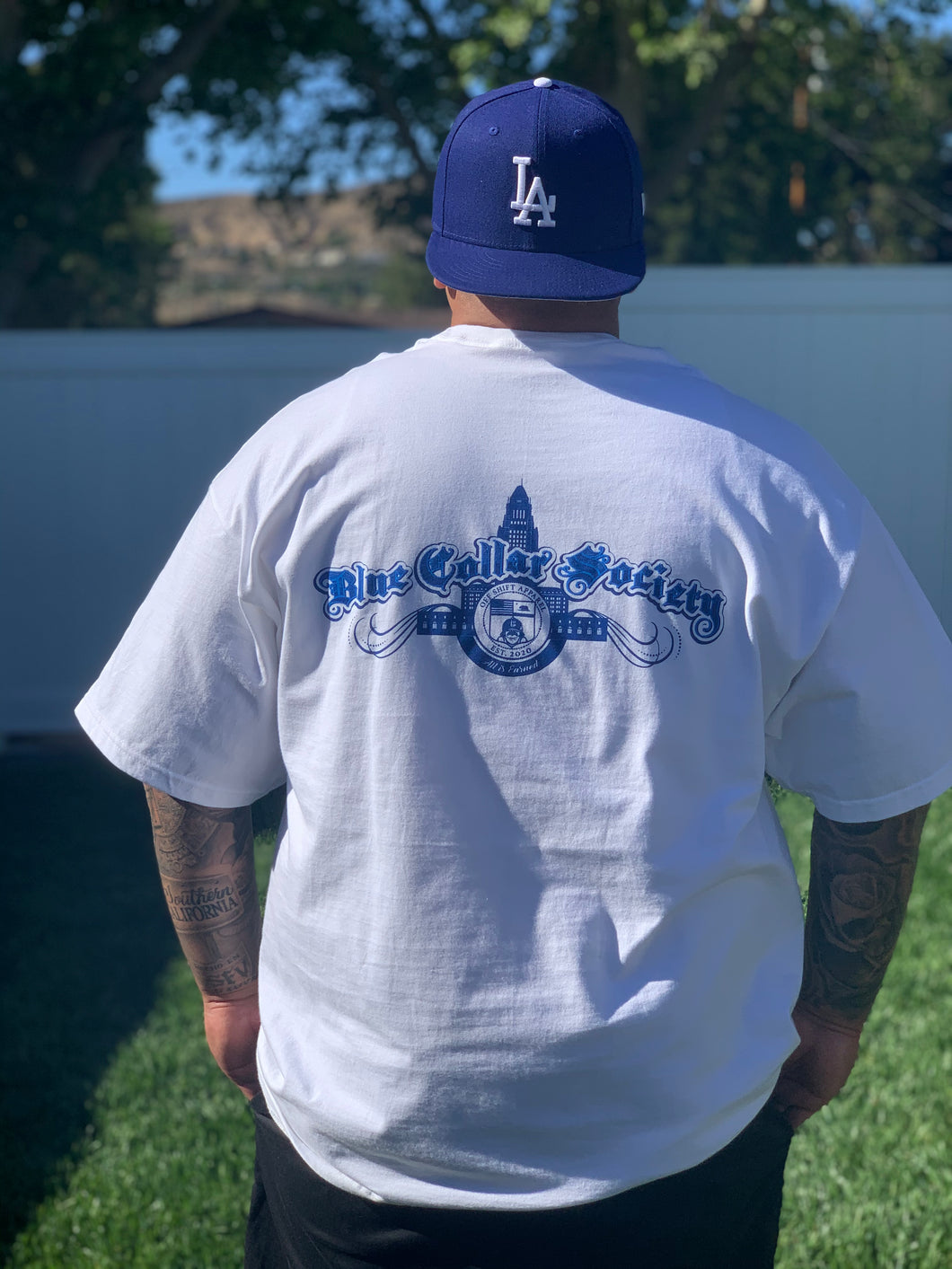 White Blue Collar Society City T-Shirt