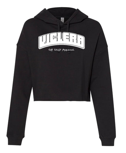 Off Shift Black and White Viclera Cropped Hoodie
