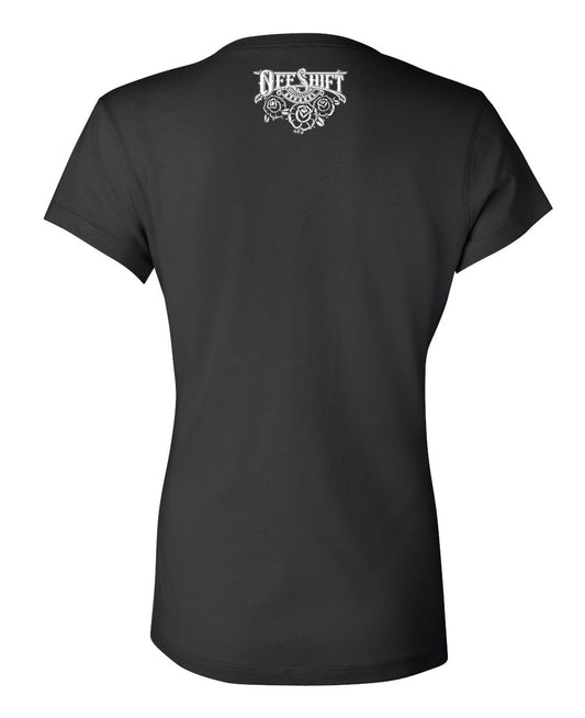 Off Shift Black and White Short Sleeve Viclera V-neck