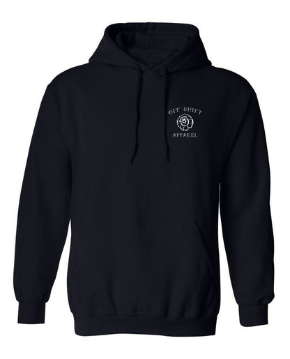 Off Shift Black and White Praying Hands Hoodie