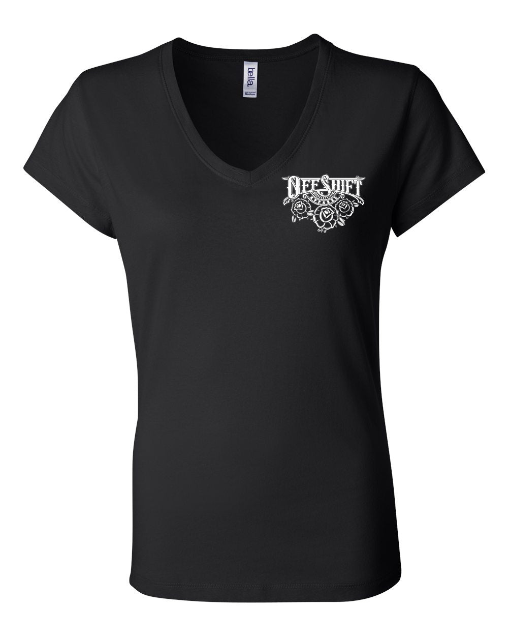 Off Shift Black and White Praying Hands V-neck